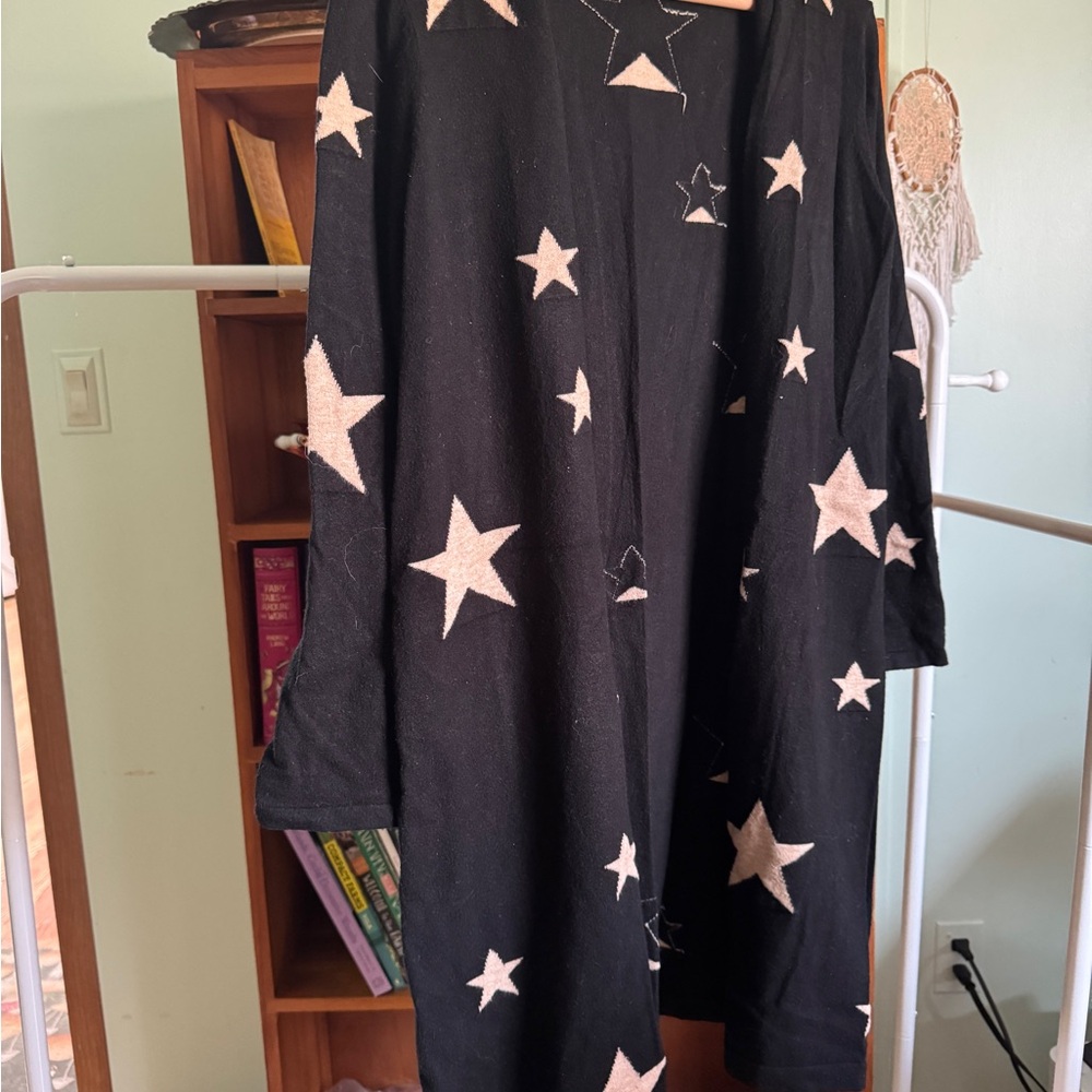 Black knit Star cardigan duster